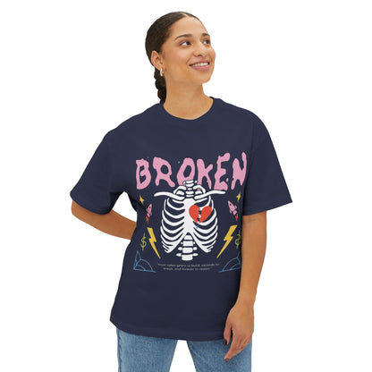 Broken Heart Graphic Oversized Tee