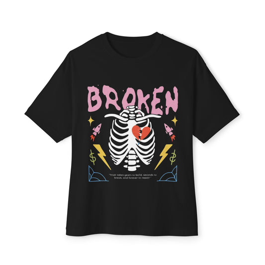 Broken Heart Graphic Oversized Tee